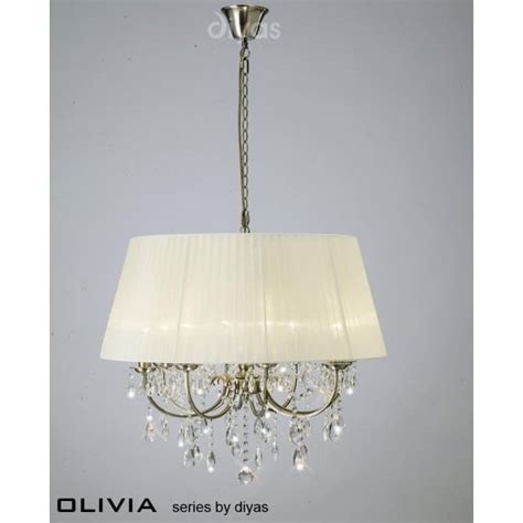 Olivia Il30057cr Crystal 8 Light Brass Ceiling Light