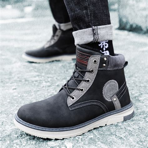 men non slip wear resistant casual outdoor hiking waterproof leather ankle boots