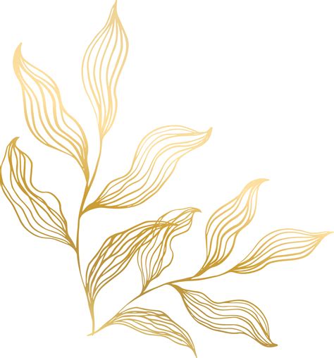 Free Gold Leaf Line 12414923 Png With Transparent Background