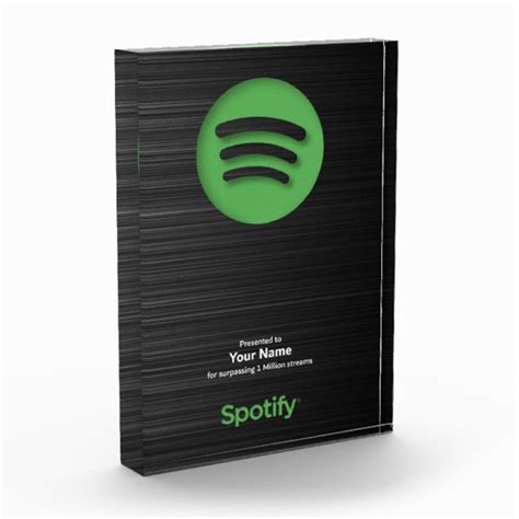 Custom Design And Personalized Spotify Streams Milestone Award Etsy