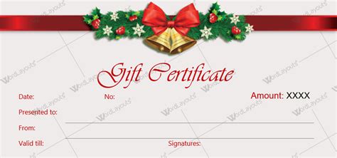 christmas gift certificate templates  word editable