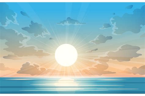 Ocean Sunrise Illustration