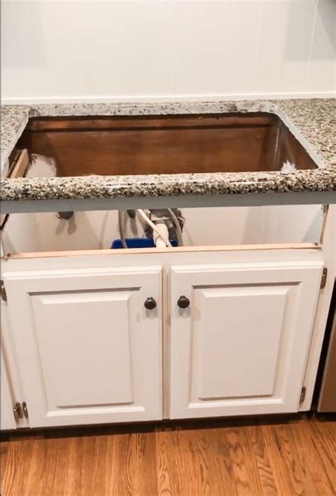 They also have designers there that could help you with a plan to add to your existing kitchen. How to add an apron front sink to existing granite counters. | Farmhouse sink installation, Drop ...
