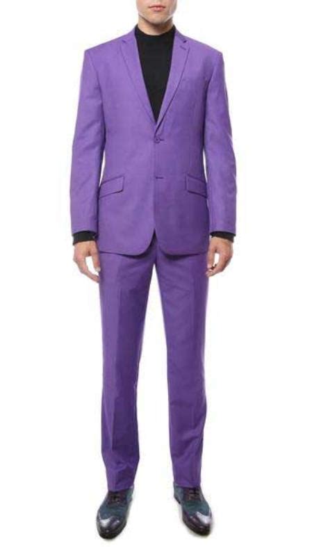 Purple Pastel Color Slim Fit Suit Single Breasted Suit