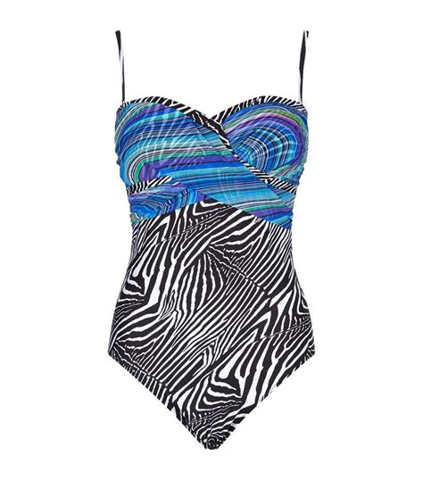 Gottex Rainbow Zebra Bandeau Swimsuit In Multicolor Lyst