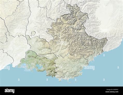 Departement Of Bouches Du Rhone France Relief Map Stock Photo Alamy