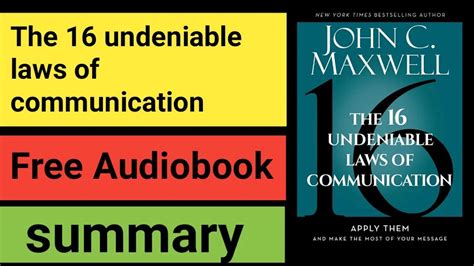 The Undeniable Laws Of Communication Free Audiobook Summary Mindful Summary