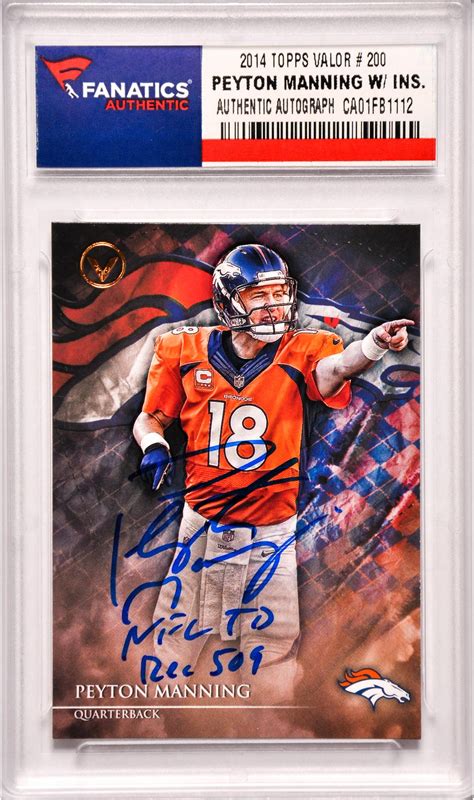 Autographed Peyton Manning Broncos Football Card Item 5318271 Ebay