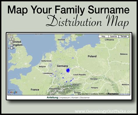 Map Your Surname Distribution Map Genealogy Girl Talks