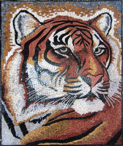 Mosaic Wall Art Tiger Look Animals Mozaico