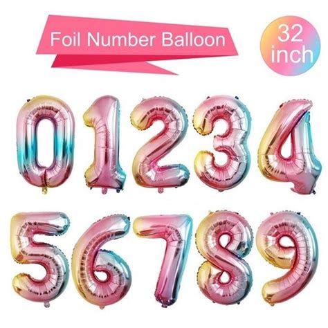Rainbow 32 Number Balloons Number Balloons Giant Number Balloons