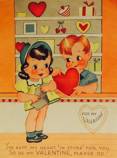 Ive Kept My Heart In Store For You Vintage Valentine Cards Vintage