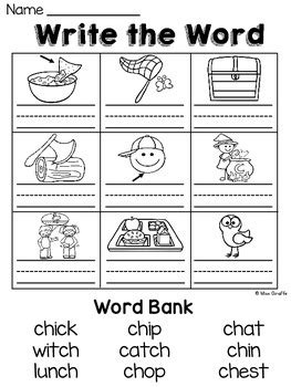 Digraphs: CH Worksheets and Activities {NO PREP} by Miss ...