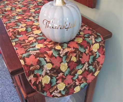 36 Autumn Leaves Table Runner Reversible Fall Table Etsy