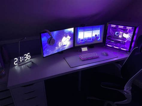 Aesthetic Purple Gaming Set Up Purple Games Games Room Inspiration