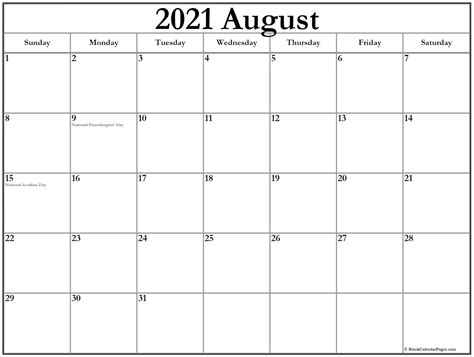 State & national holidays are included into free printable calendar. Collection of August 2019 calendars with holidays