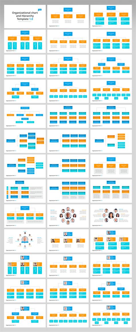 Organizational Chart And Hierarchy Powerpoint Template