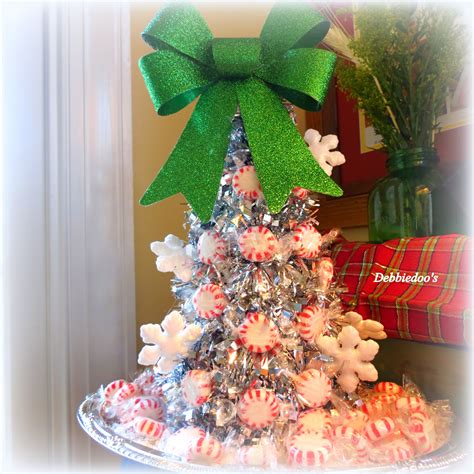 A Sparkly Peppermint Christmas Tree Dollar Tree Craft Debbiedoos
