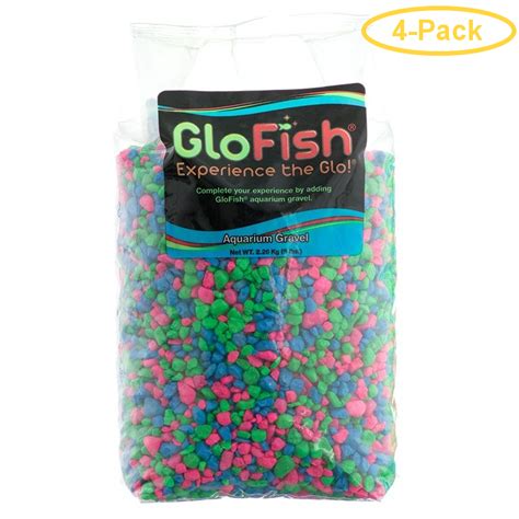 Glofish Aquarium Gravel Pink Green And Blue Mix 5 Lbs Pack Of 4