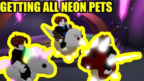 I Got Every Neon Pet In Adopt Me Roblox Youtube