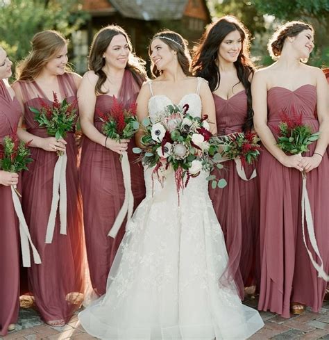 7 Gorgeous Bridesmaid Dress Colours For Autumn Wedding Burgundy Bridesmaid Wedding