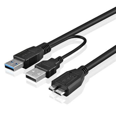 A Male To Micro B Usb 30 Y Cable 2 Ft Dual Power Superspeed External