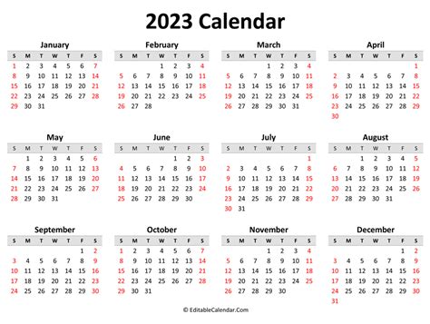 Calendario 2023 Editable Calendario Gratis Printable 2023 Calendar