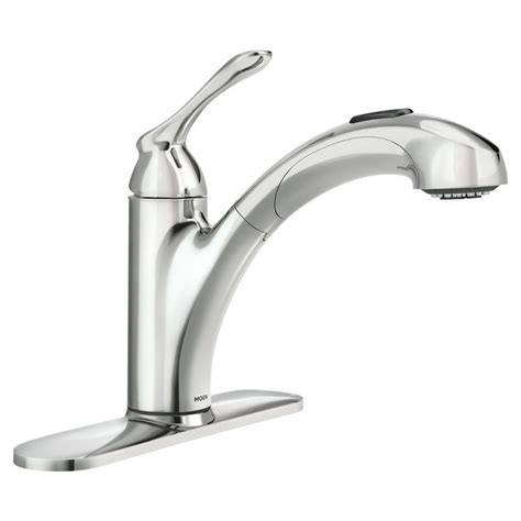 As the #1 faucet brand in north america, moen offers a diverse selection of thoughtfully designed kitchen and bath faucets, showerheads. MOEN Banbury Single-Handle Pull-Out Sprayer Kitchen Faucet ...