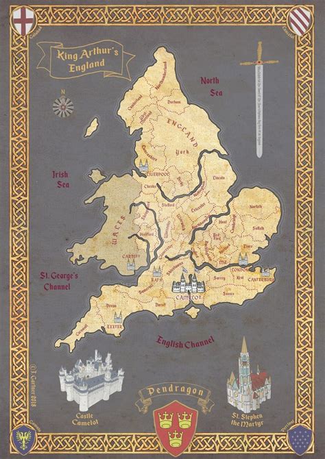 A Map Of The Kingdom Of England With All Its Major Cities And Towns On It
