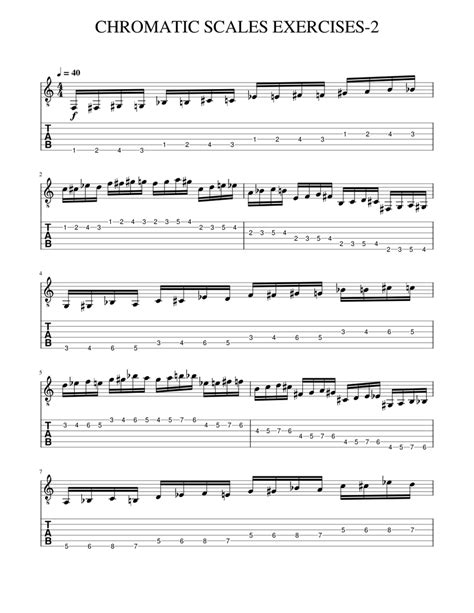 Beginners Series Chromatic Scales Exercises Tabs And Notation Part