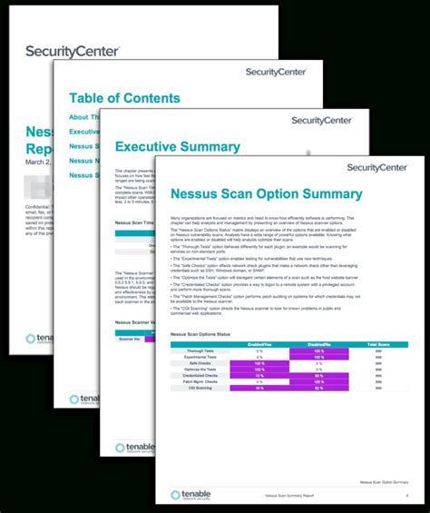 Nessus Scan Summary Report Sc Report Template Tenable For Nessus
