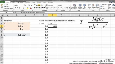 Entering An Equation Into Excel Youtube