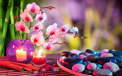 Spa Stones And Candles Wallpapers Hd Desktop And Mobile