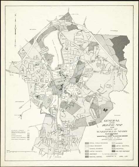 General And Zoning Map For Town Of Wakefield Mass Digital Commonwealth