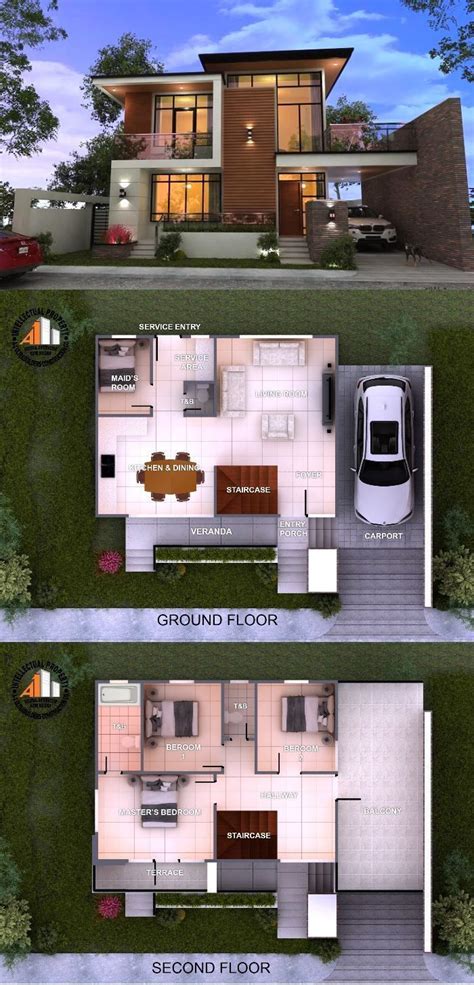 3 Bedrooms Home Design 10x20 Meters Home Ideas 1ef Two Story House