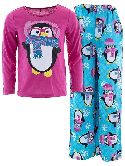 Winter Penguin Fuchsia Girls Pajamas