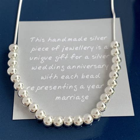 25th Silver Wedding Anniversary T Necklace By Handmade By Helle