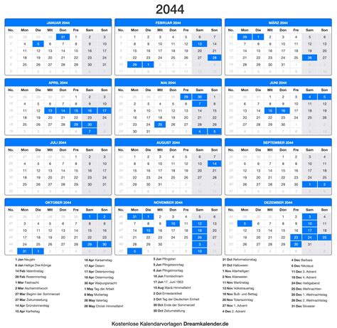 Kalender 2044