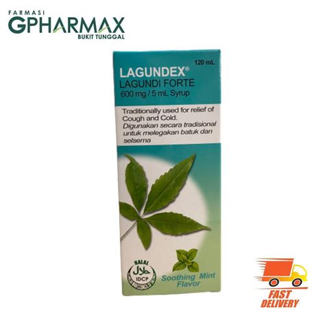 Lagundex Lagundi Forte 600mg5ml Syrup 120ml Soothing Mint Flavour