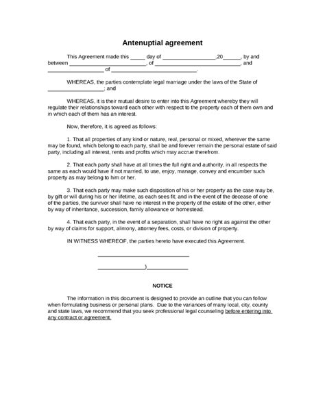 Legal Agreement Contract Free Printable Documents