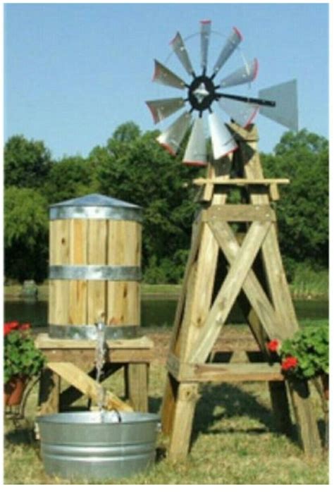 Water Tower Stand For Our Rain Barrel Wooden Windmill Windmill Diy