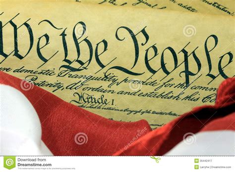 Us Constitution We The People With American Flag Stock Image Image