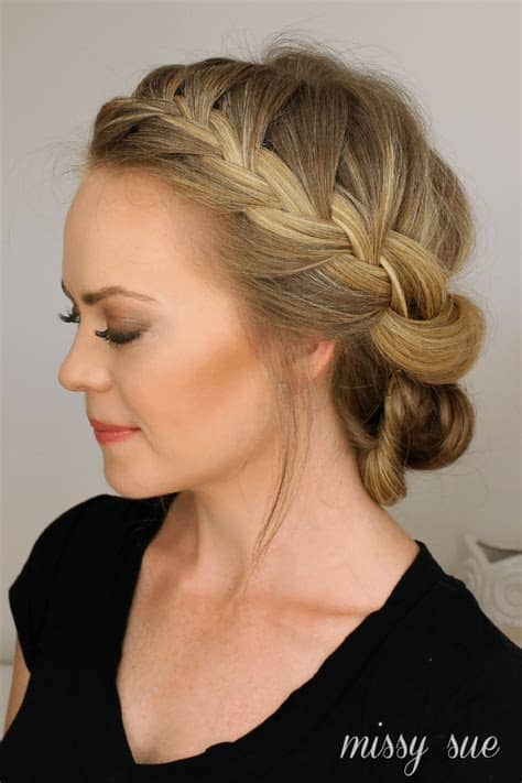Man braid + with short sides. Tuck and Cover French Braid Half with a Bun