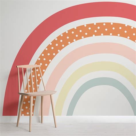 Cute Colorful Rainbow Wallpaper Mural Hovia In 2021 Kids Room