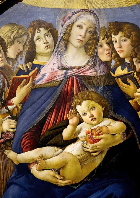 Madonna Of The Pomegranate Sandro Botticelli Year 1487 Oil On Panel
