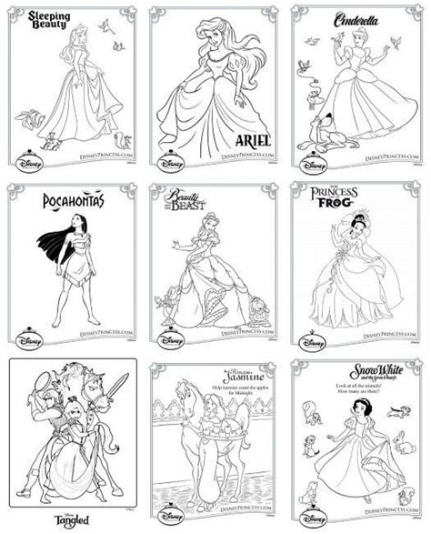20 Free Printable Disney Princesses Coloring Pages