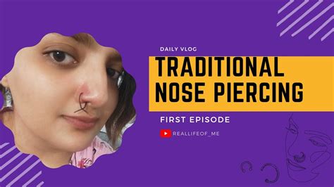 Traditional Nose Piercing At Home تو خونه، با نخ و سوزن، و سنتی طور