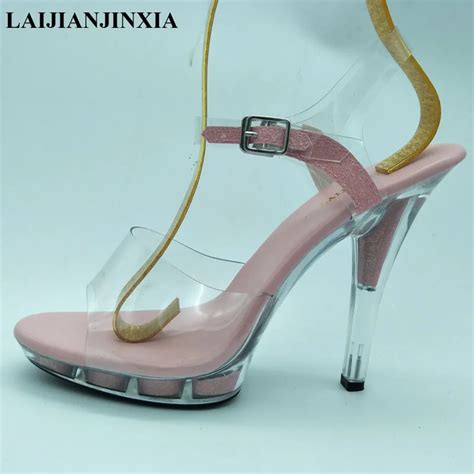 laijianjinxia big size34 46 sexy lady summer bling glitter thin high heel ultra 13cm sandals