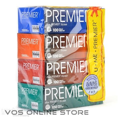 Premier Tissue 100pulls Two Ply X 4boxes