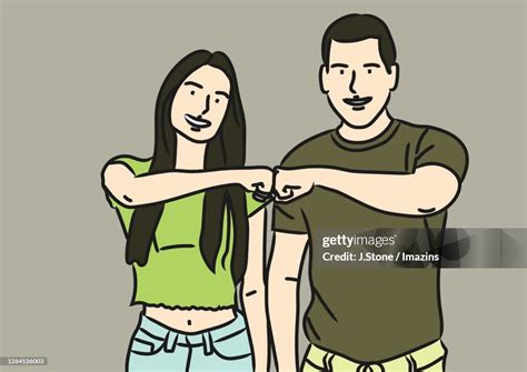 Man And Woman Doing Fist Bump High Res Vector Graphic Getty Images